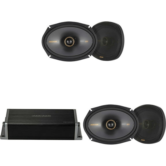 Kicker 47KEY2004 4-Channel DSP Smart Amp w/ (2) 51KSC6904 6x9" Audio Upgrade Bundle