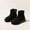Black, variant on Dxzfnsa Girls Ankle Boots Children's Leather Side Zipper Low Heels Short Shoes Fall Winter Fashionable Casual Solid Color Shoes