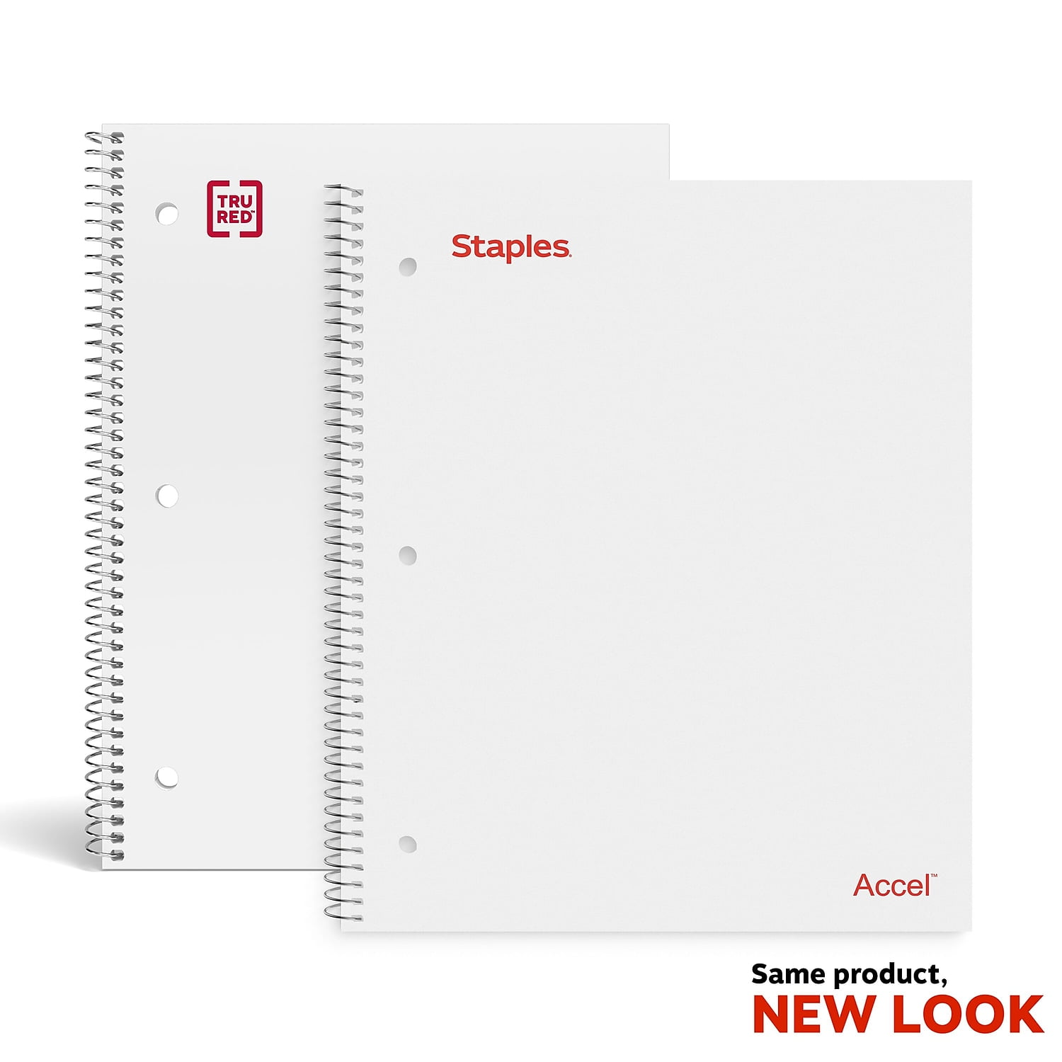 Staples Durable Poly Cover 1 Subject Notebook Wide Ruled 8-1/2' x 11' White TR25543M/25543