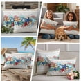 thumbnail image 4 of Blue Starfish Beach Outdoor Pillow Covers 24x24 Set of 2,Waterproof Patio Throw Pillowcase Protectors,Summer Coral Conch Coastal Retro Beige Decorative Pillow Shams Cushion Covers for Seat Bed Couch, 4 of 8