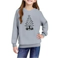 thumbnail image 4 of Lorytime Hoodies for Teen Girls Boys Christmas Tree Sweatshirt Long Sleeve Tops Drop Shoulder Cute Pullover Gray 9 Years, 4 of 4