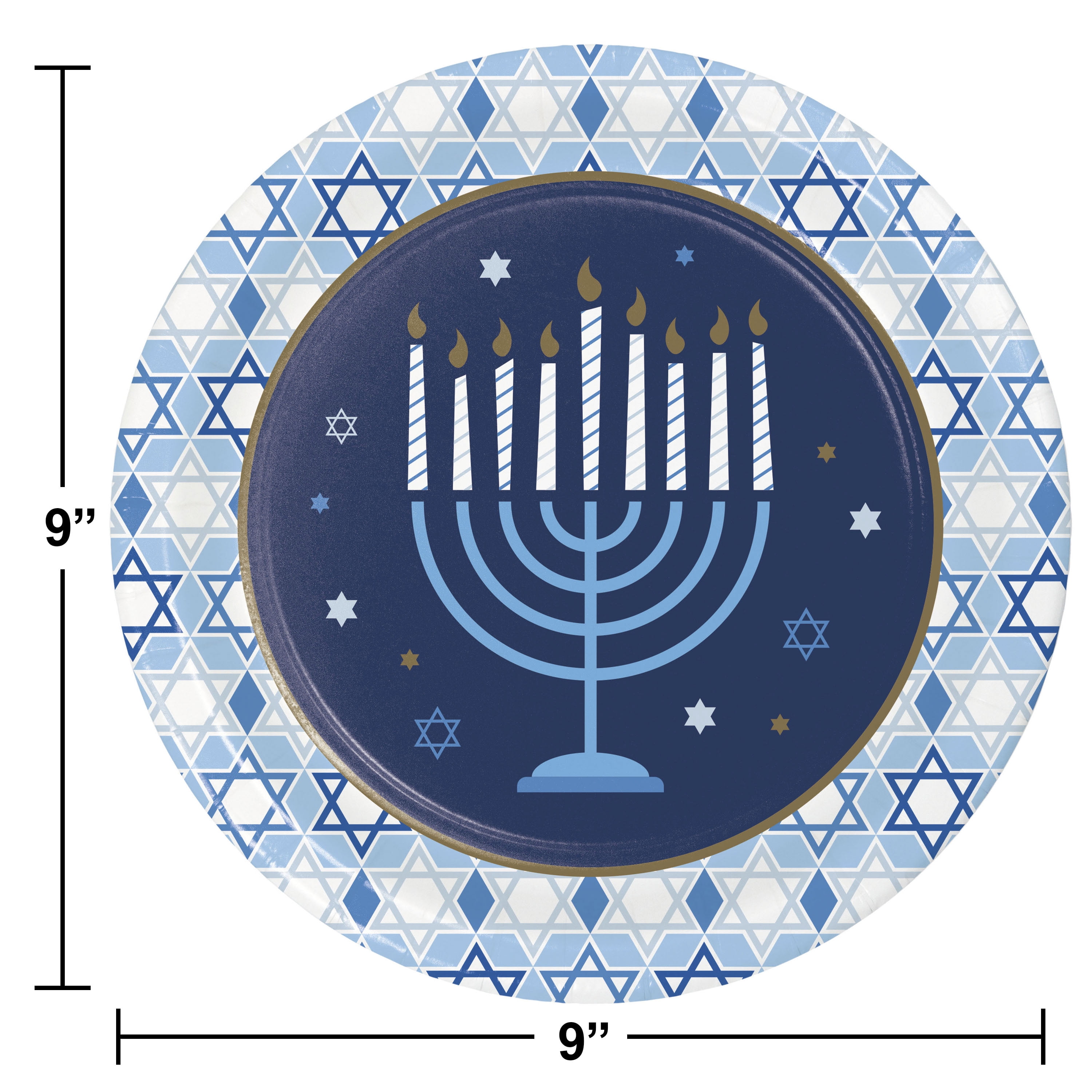Hanukkah Plates and Napkins Kit, Serves 16