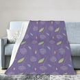 thumbnail image 1 of DouZhe Ultra-Soft Micro Fleece Lightweight Flannel Bed Blanket, Violet Floral Lavender Print Cozy Warm Throw Blankets, 60"x50", 1 of 7