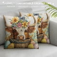 thumbnail image 3 of Creowell AnyDesign Easter Pillow Covers  Watercolor Highland Cow Flowers Throw Pillow Case Seasonal Cute Cow Cushion Cover for Spring Home Sofa Bedroom Decor, 3 of 5
