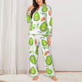 thumbnail image 3 of Bingfone Womens Pajama Sets Kawaii Avocado Print,Long Sleeve Loungewear Pajamas Set-Small, 3 of 9