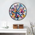 thumbnail image 2 of Yayeee Wall Clock Battery Operated 9.5" Silent Quartz Non-Ticking for Living Room Decor, Musical Pattern, 2 of 8