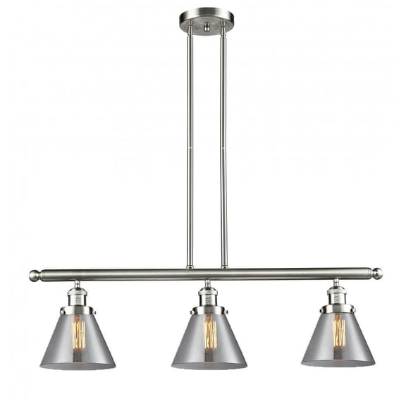 213-SN-G43-L-LED-Innovations Lighting-X-Large Cone-10.5W 3 LED Island in Industrial Style-44 Inches Wide by 16 Inches High Brushed Satin Nickel