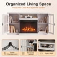 thumbnail image 4 of Homall Fireplace TV Stand for TVs up to 65" 3-Sided Glass Modern Media Entertainment Center with Cabniet Storage Adjustable Flame Color Fireplace,White, 4 of 7