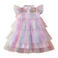 thumbnail image 1 of Yuyuzo Robe à Sequins pour Bébé Fille Sans Manches Imprimé Étoiles Robe en Tulle à Couches Robe Princesse d'Été, 1 of 5
