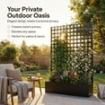 thumbnail image 4 of TABU Metal Planter Box with Trellis, Raised Garden Bed with Trellis, Outdoor Privacy Planter Boxes with Drainage Holes, Black, 4 of 6