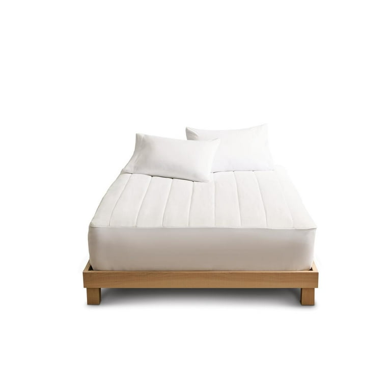 Sunbeam Restful Quilted Heated Mattress Pad Full 12 Heat Settings Auto Shut Off Machine Washable White