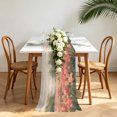 thumbnail image 4 of Pink Tulips 10ft Cheesecloth Table Runner for Wedding 27"x120", Spring Romance Floral Flower Field Garden Botanical Kitchen Dinner Sheer Tulle Chiffon Dresser Scarf, Holiday Party Decorations, 4 of 9