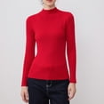 thumbnail image 7 of shoper Neck Tops for Women Long Sleeve Knit Slim Fit Ribbed Fall Sweaters Elegant Winter Trendy Warm Casual Comfy Pullover Sweater, 7 of 7