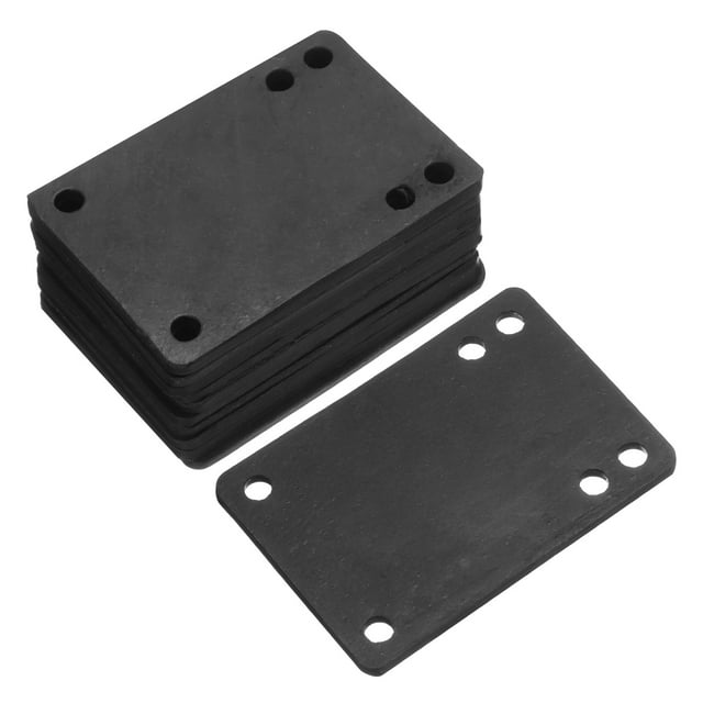 Unique Bargains 3mm / 1/8' Skateboard Riser Pads Rubber Angled Wedge Shock Pads, Black, 10 Pack