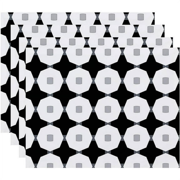 Simply Daisy Button Up Geometric Print Placemat, Set of 4