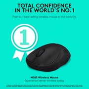 Logitech M185 Wireless Mouse, 2.4GHz with USB Mini Receiver, 12-Month Battery Life, 1000 DPI Optical Tracking, Ambidextrous PC/Mac/Laptop