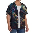 thumbnail image 2 of Balery Colorful Patterned Snake Camisa Casual de Manga Corta con Botones para Hombre, Texturizada, Estilo Cubano, para Playa, Verano-4X-Large, 2 of 5