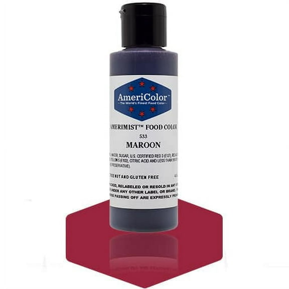 AmeriColor AmeriMist Maroon, 4.5 Ounce, Airbrush Food Color