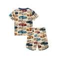 thumbnail image 3 of QEFJNO 2-8Y Kids Boys Cotton Pajamas Set 2PCS Short Sleeve Top and Shorts for Toddler Boys Cars Printed Pjs Summer, 3 of 10