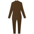 thumbnail image 4 of Sxiwei Men's Long Sleeve Full Body Unitard Leotard Bodysuit Athletic Jumpsuit Front Zipper Rompers Khaki XXL, 4 of 5