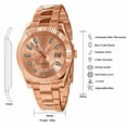 thumbnail image 5 of Men's Stainless Steel 18K Rose Gold Finish Simulated Diamond 40mm Watch W/Date, 5 of 6