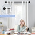 thumbnail image 6 of Black Wrap Around Curtain Rods 48 to 90 Inch:Blackout Heavy duty Adjustable Window Curtain Rod for Bedroom,Industrial Darkening Curved French Metal Single Drapery Rods Easy Install,Matte Black, 6 of 17