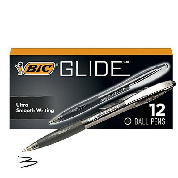 BIC Vcg11bk Atlantis Original Retractable Ballpoint Pen, Black Ink, Medium, 1Mm, Dozen