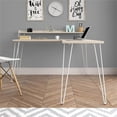 thumbnail image 6 of Pemberly Row Modern Wood/Metal L Desk with Riser in Light Brown, 6 of 10