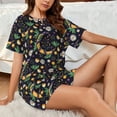 thumbnail image 5 of Yiaed Snake And Flower Print Short Sleeve Pajama Sets for Women Casual Crew Neck 2 Piece Lounge Sets Women's Short-Sleeved Pajama-Medium, 5 of 5
