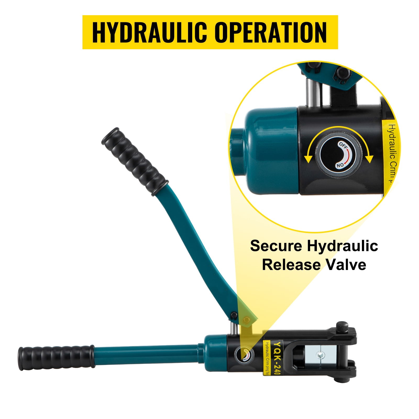 BENTISM 12 Ton Hydraulic Wire Terminal Crimper Battery Cable Lug Crimping Tool w/Dies