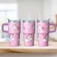 thumbnail image 2 of 20OZ Cute Unicorn Coffee Tumbler with Handle and Straw Double Wall Stainless Steel Insulated Travel Mug Cup Great Gifts for Women Mom Friends on Birthday Christmas Thanksgiving, 2 of 6