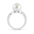 thumbnail image 2 of Angara Solitaire South Sea Cultured Pearl Bypass Ring with Diamonds in 14K White Gold for Women | June Birthstone Jewelry for Her, 2 of 8