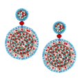 thumbnail image 4 of Pendientes colgantes con Pendientes bohemios Joyería redonda ligera Estilo vintage rojo azul Yuyangstore Aretes colgantes con cuentas, 4 of 8