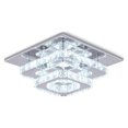 thumbnail image 1 of Lámpara de techo de cristal de acero inoxidable, lámpara de techo con espejo LED de 24 W, lámpara de araña moderna para sala de estar, dormitorio, cocina, luz blanca, 1 of 5