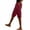 Z2-Wine-linen pants for women, variant on Yourumao Linen Cargo Shorts for Women Elastic Waist Cinch Bottom Shorts Solid Lightweight Knee Length Trousers Leisure Summer Pants