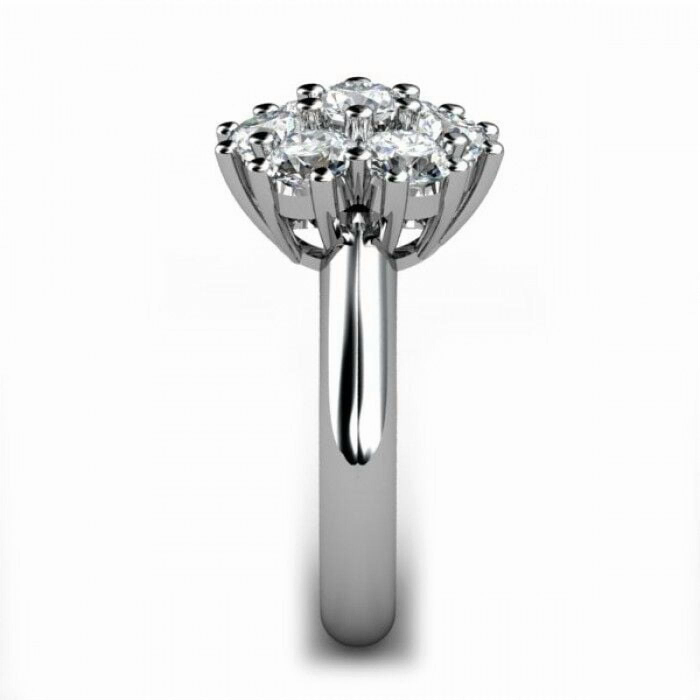 HeartsAndYou 1ct Round Cut Moissanite Flower Cluster Engagement Ring for Women 18k White Gold Over Silver