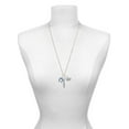 thumbnail image 3 of Delight Jewelry Silvertone Blue Crystal Horseshoe Always My Mother Bar Zoe Necklace, 3 of 4