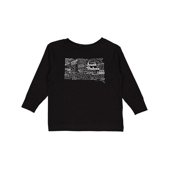 Inktastic South Dakota State word salad Boys or Girls Long Sleeve Toddler T-Shirt
