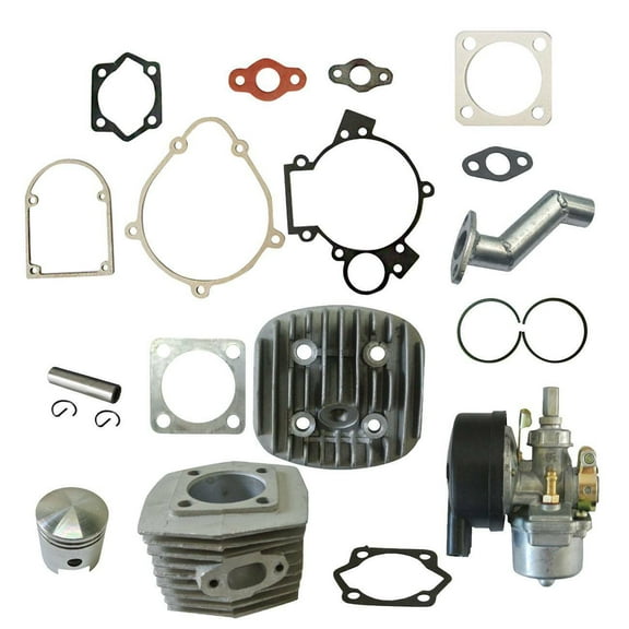 47mm Cylinder Head Piston with Carburetor Kit for 66cc 80cc 2 Stroke Engine Motorized Bicycle Bike Motor