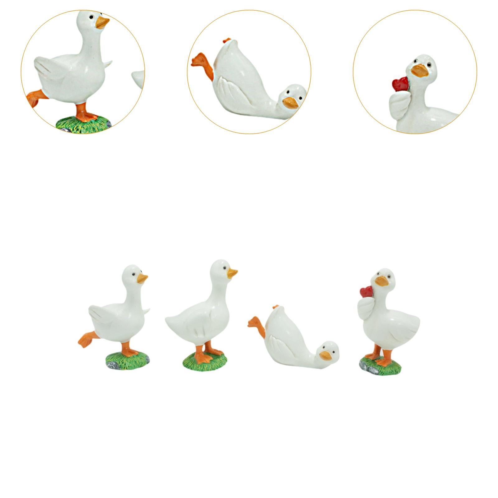 Bothyi 4Pcs Duck Garden Statues Animal Sculptures Outside Gift Funny Cafe Lawn Ornament