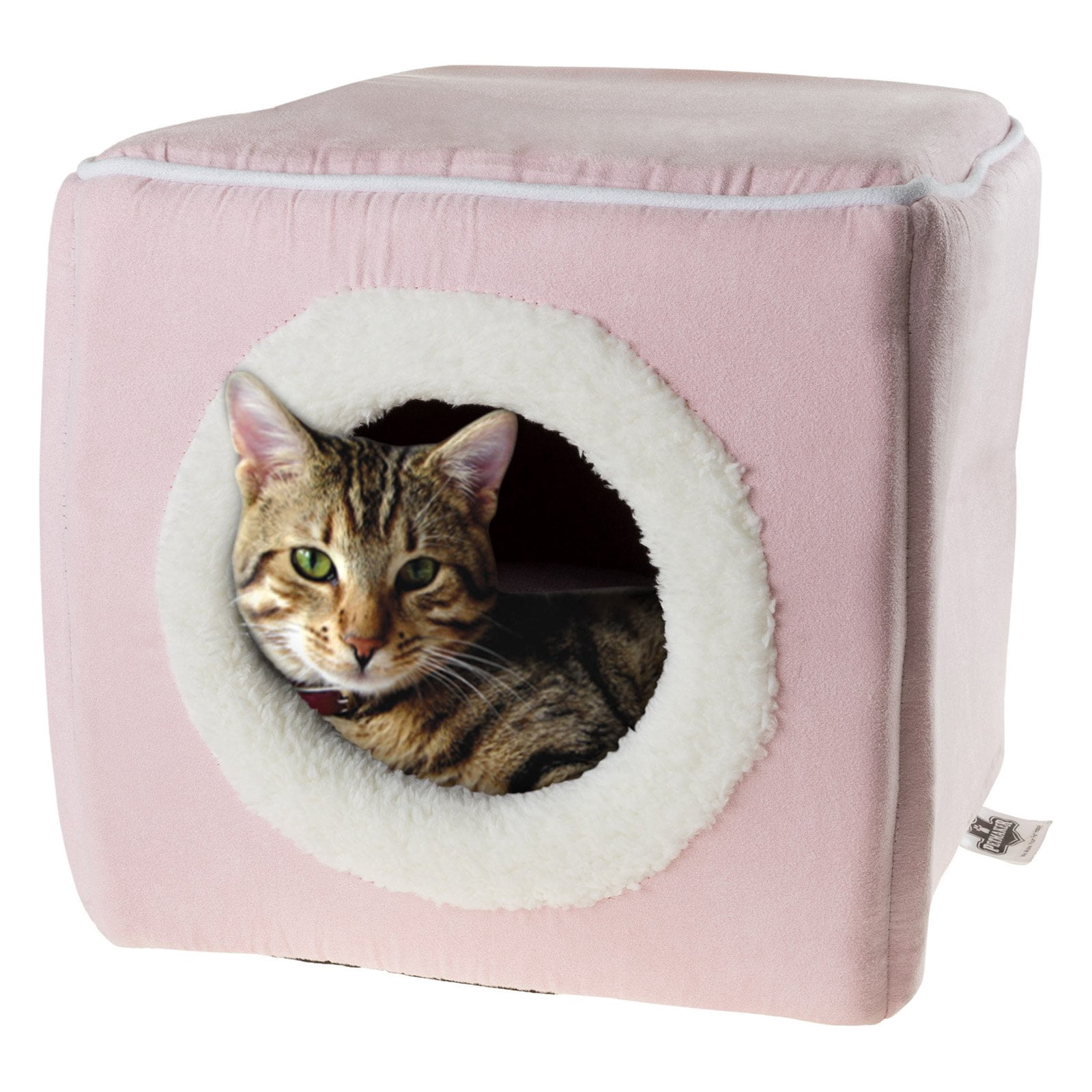 Petmaker, Small, Cozy Cave, Cat Bed, Zebra Print, 13-in