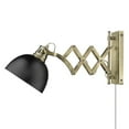 thumbnail image 3 of Wry Lighting Hawthorn 1-light Swing Arm Wall Lamp in Aged Brass, 3 of 8