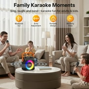 JYX Karaoke Machine for Adult, Portable Bluetooth Karaoke Speaker with 2 Microphones, Singing Party Speaker with Dj Lights for Outdoor, Home