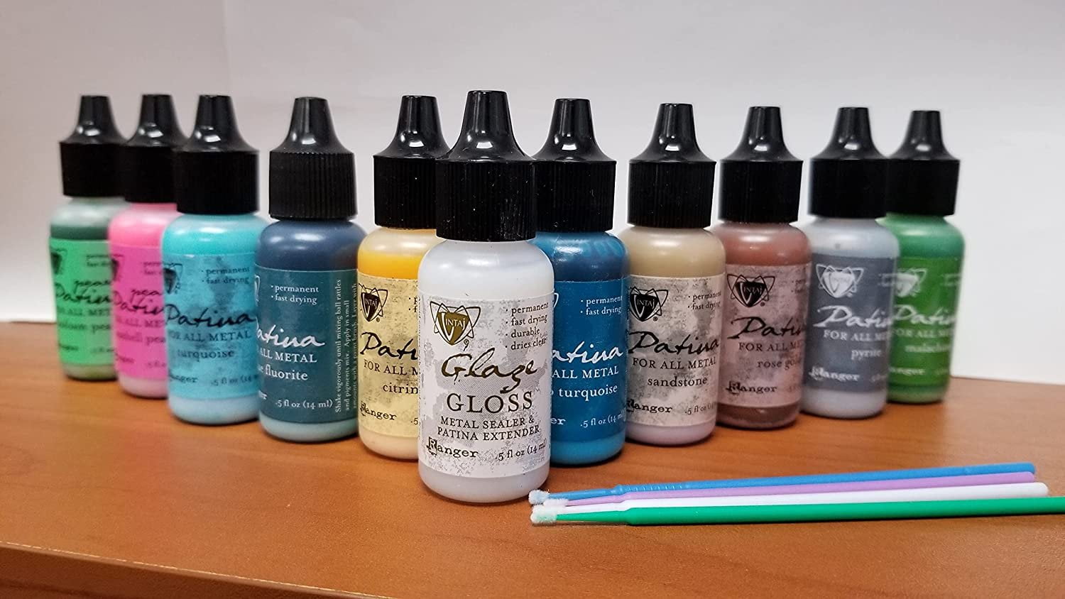 Ranger Vintaj Patina Bundle Patina Inks and Glaze Sealer for Metal