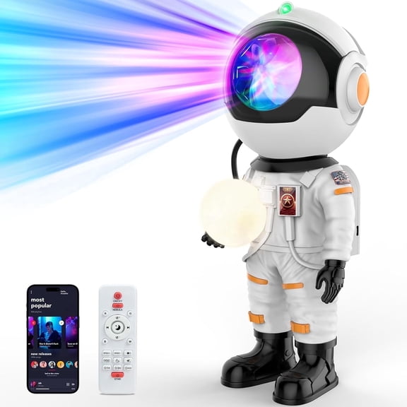 Rossetta Astronaut Galaxy Projector – Star & Nebula Light with Bluetooth Speaker, White Noise, Remote Control & Timer – Night Light for Kids & Adults.