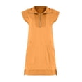 thumbnail image 6 of Jzuxvd Womens Summer Half Zip Sweatshirt Dresses V Neck Collared Sleeveless Workout Tunic Mini Dress Saffron S, 6 of 8