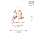 thumbnail image 5 of 80Pcs 2" Round Boho Rainbow Birthday Favor Stickers Thank You For Celebrating with Us, 5 of 5