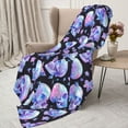 thumbnail image 3 of Sikiie blue Skull flower Cozy Flannel Fleece Throw Blanket: Lightweight & Thick for All Seasons - Perfect for Women, Men, & Kids"50"x40", 3 of 6