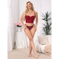 thumbnail image 2 of INSPIRE CHIC Women's Low Waist Shiny Tangas Letter Prints Lace Underwear Thong Small Red, 2 of 4
