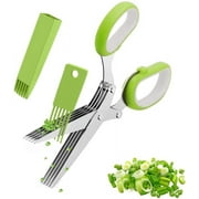 Herb Scissors | Herb Cutter with Five 3-Inch Blades, Chopper Blade Cover Included | Use it for All Sorts of Slicing and Chopping - Easy to Cleaning (1-Pack)